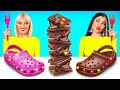 Chocolate vs real food challenge  expensive vs cheap decorating ideas by ratata power