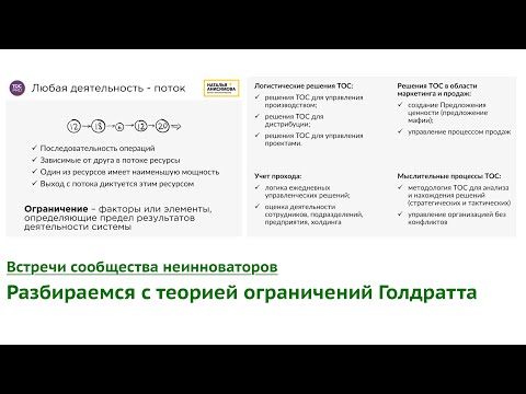 Встреча сообщества неинноваторов по теории ограничений Голдратта