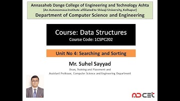 Data Structures - Searching and Sorting - Video No 2