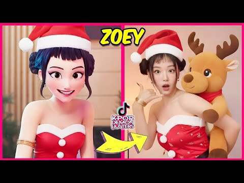 KPOP Demon Hunters in Real-Life TikTok Version ~ Guess CHRISTMAS VERSION Demon Hunter By Dancing💃️🎵