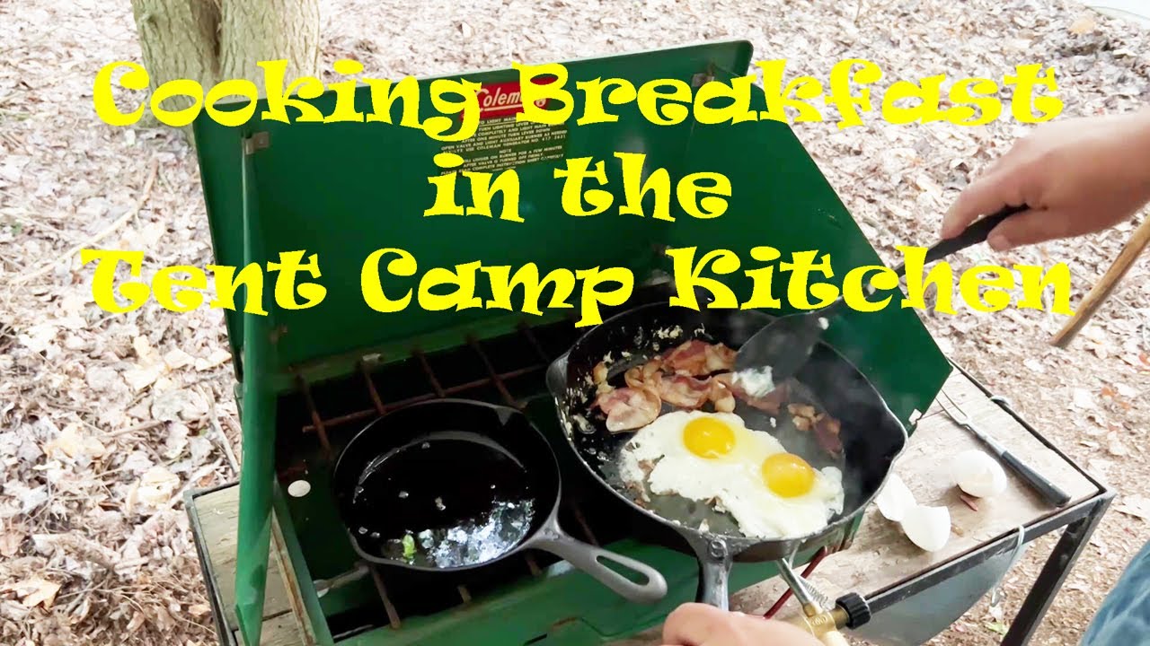 Cooking Breakfast in the Tent Camp kitchen YouTube