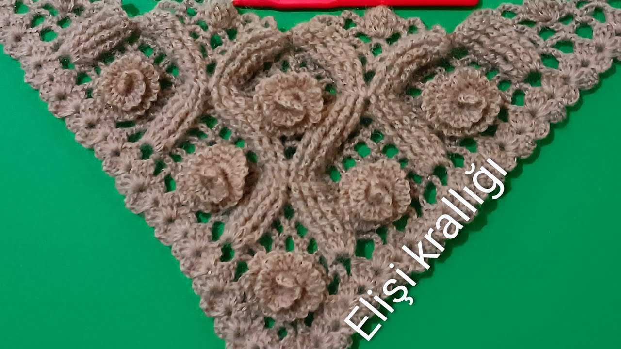 KARANFİL MODELİ LABİRENT ŞAL YAPIMI ✔️CARNATION PATTERN SHAWL MAKING✔️