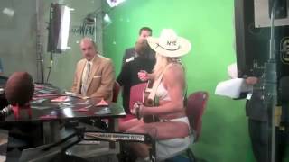 Naked Cowgirl Cindy Fox on CBS Pro Football Pick 'Em Show - CBS Local Sports Behind The Scenes