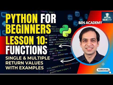 Python for beginners - Lesson 10: Functions Explained: Single & Multiple Return Values with examples