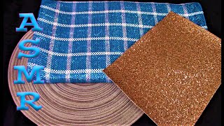 ASMR: Scratching - Glitter paper, Woven Placemat, Mesh ribbon (No talking) screenshot 2