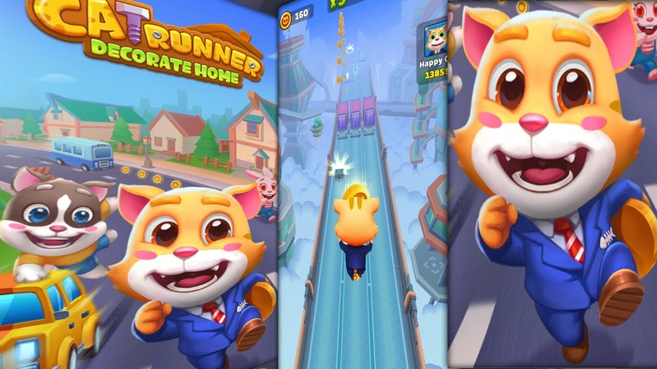 Cat Runner game| Run , jump and collect gold couns 💰 racing game - YouTube