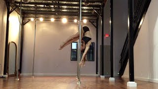 Advanced Pole Combo Drill #1- Twirl  into Handspring, Meathook & Back Upright