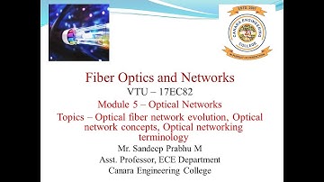 VTU FON 17EC82 M5L1 Optical fiber network evolution, Optical network concepts