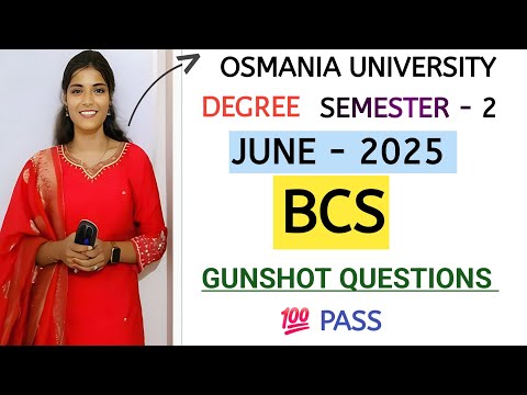 BCS || BASIC COMPUTER SKILLS || IMPORTANT QUESTIONS || O.U || SEM - 2 || 💯 PASS ‎⁨@shivanipallela⁩ 