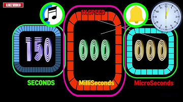 150 Seconds Colorful Rectangle  Timer Alarm 🔔 Milliseconds,Microseconds