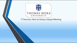 How to Setup a Skype Meeting