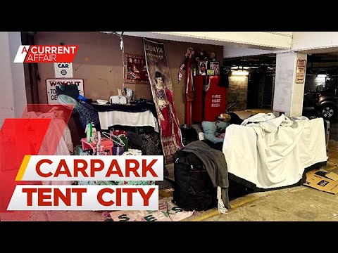 Business owners' frustration as rough sleepers move into Sydney carpark | A Current Affair