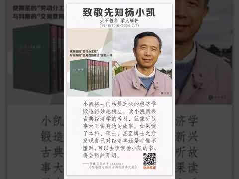 陈浩武：杨小凯经济学思想的时代意义（共识沙龙微信公益讲座）