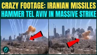 Iranian Ballistic Missiles Pound Tel Aviv  Chilling Moment Of Strikes On Cam Tel Aviv Under Attack