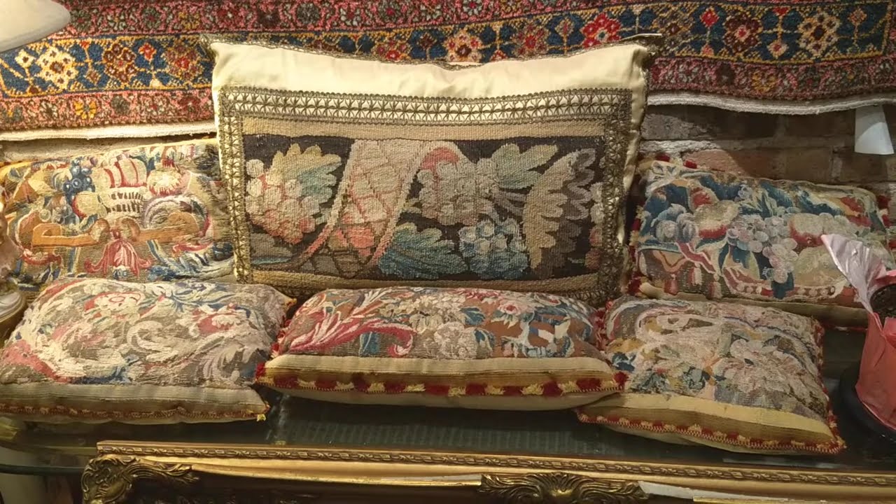Aubusson Tapestry Pillow Collection from 18th-Century France, 