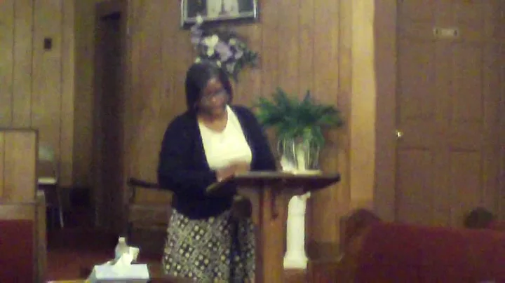 Sister Margaret Adams speaking to the mission in a...