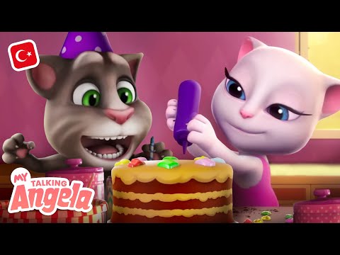 Pasta Zamanı! 🎂 İyi ki Doğdun! 🎈 Konuşan Tom ve Konuşan Angela ÇİZGİ FİLMİ