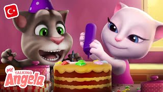 Pasta Zamanı! 🎂 İyi ki Doğdun! 🎈 Konuşan Tom ve Konuşan Angela ÇİZGİ FİLMİ