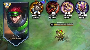 GLOBAL X-BORG UNLIMITED HEALTH POINT BUILD 🤯!! GAMEPLAY X-BORG TOP 1 GLOBAL || MLBB 🔥