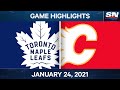 NHL Game Highlights | Maple Leafs vs. Flames - Jan. 24, 2021