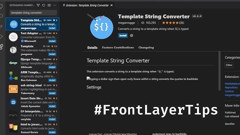 Visual Studio Code Extensions ::: Template string converter