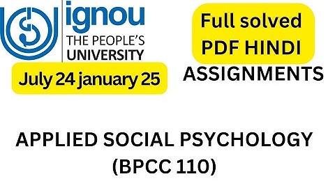 BPCC-110 SOLVE ASSIGNMENT HINDI 2024-25 || bpcc110 solve assignment ignou