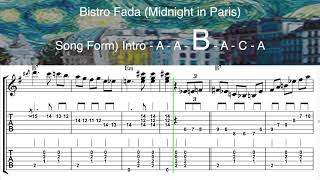 Bistro Fada (Midnight in Paris) Full Version | Gypsy Jazz Guitar Tabs (ギター , गिटार) chords