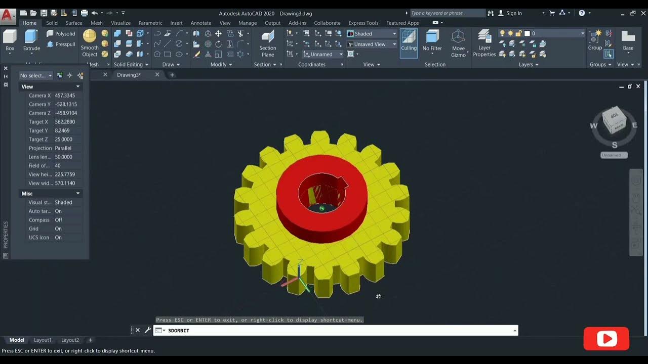 3D GEAR DESIGN IN AUTOCAD 3D Design How to Make Gear in AutoCAD