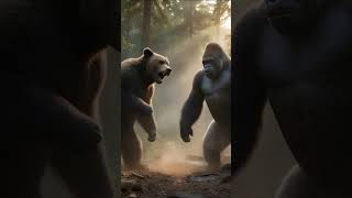 Gorilla vs Wild Bear #gorilla #kingkong