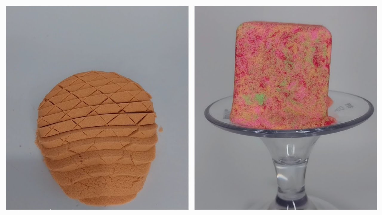 pouring kinetic sand in a glass #kineticsand #satisfyingvideos # ...