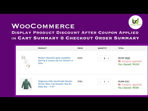 WooCommerce: Display Product Discount After Coupon Applied in Cart Summary |  Checkout Order Summary