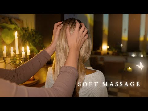 ASMR whispered 😴 soft scalp, hair and back attention with fingertips with/without music