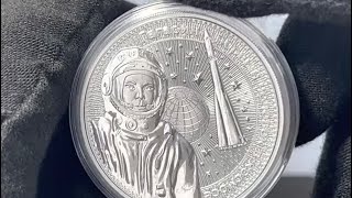 2021 Yuri Gagarin 10 Victories, 1-St Of The Interkosmos Series, 1Oz 999,9 Ultra Fine Silver Round Bu