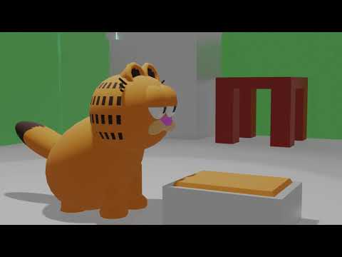 Garfielf Eats an