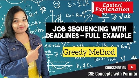 Job Sequencing with Deadlines - Greedy Method example in Hindi | Job Scheduling Algorithm