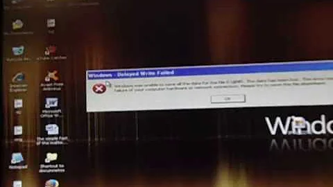 Windows Delayed Write Failed error english