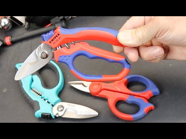 KNIPEX Electricians' Shears with Crimp Area for Ferrules - Red