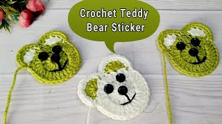 Crochet Teddy Bear Sticker / Pocket #crochet #crochetpatterns #crocheting #diy #how