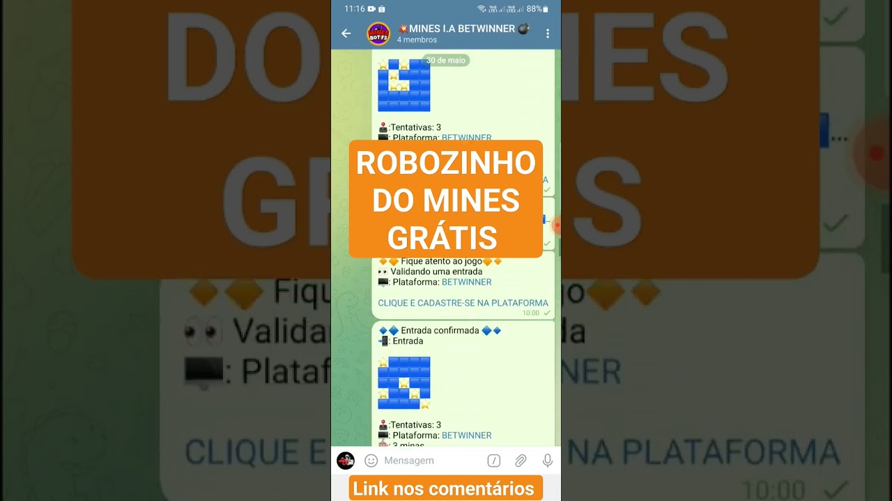 ROBÔ DO MINES GRÁTIS! SINAIS MINES GRÁTIS 24H! COMO LUCRAR NO MINES! 