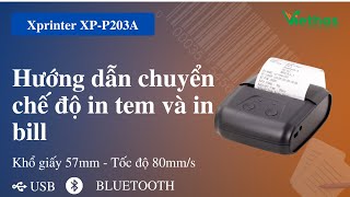 Instructions for switching printer mode Xprinter XP-P203A USB + BLUETOOTH