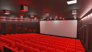 blender 2.8 modeling a realistic theatre. timelapse video