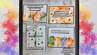 Tim Holtz Alcohol ink background, eggs & Cross/Easter Card Series 2023 #2