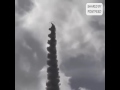 Giant spinning firework wheel like ufo firework during festivities