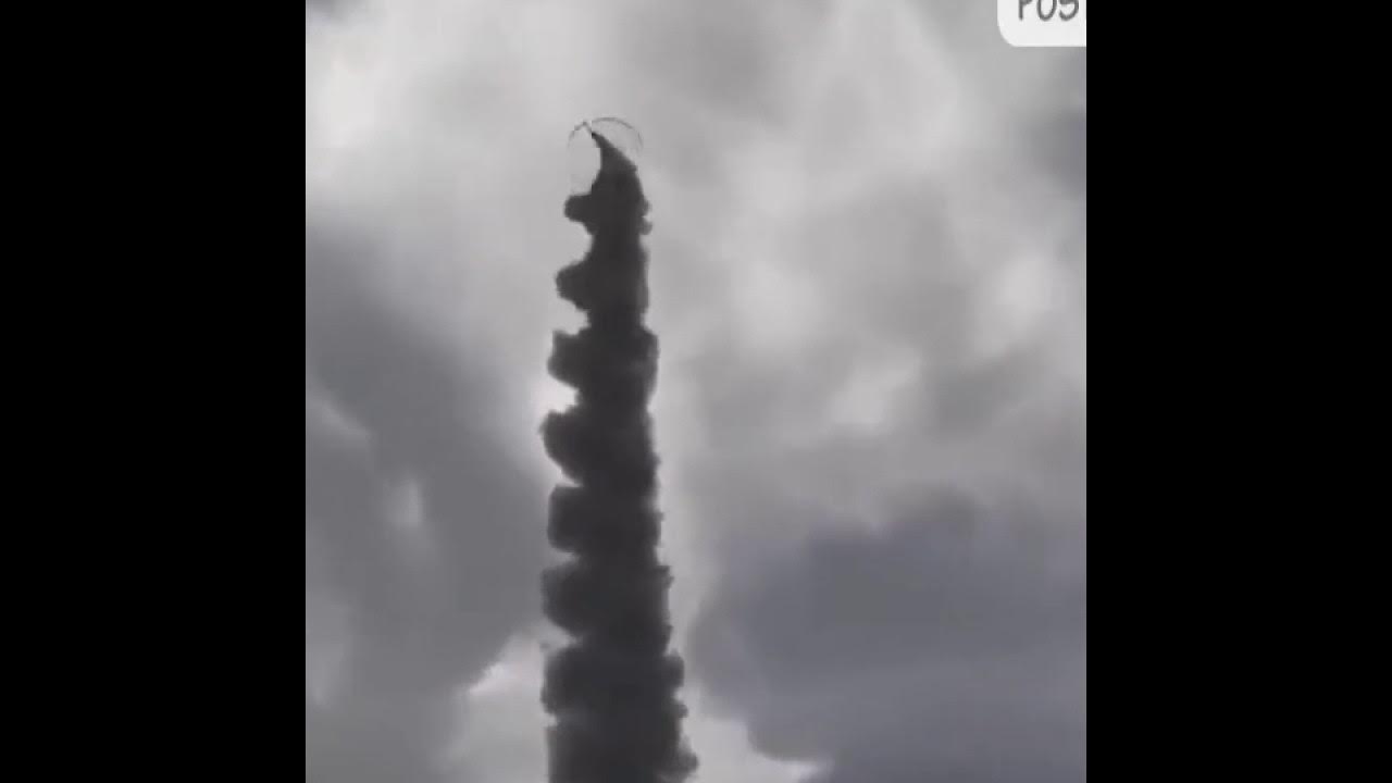 Giant Spinning Firework Wheel Like “UFO Firework” During Festivities