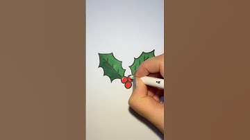 How to draw a mistletoe easy | Christmas drawing idea