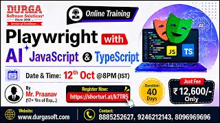 Playwright with AI JavaScript &amp; TypeScript Online Training @ DURGASOFT