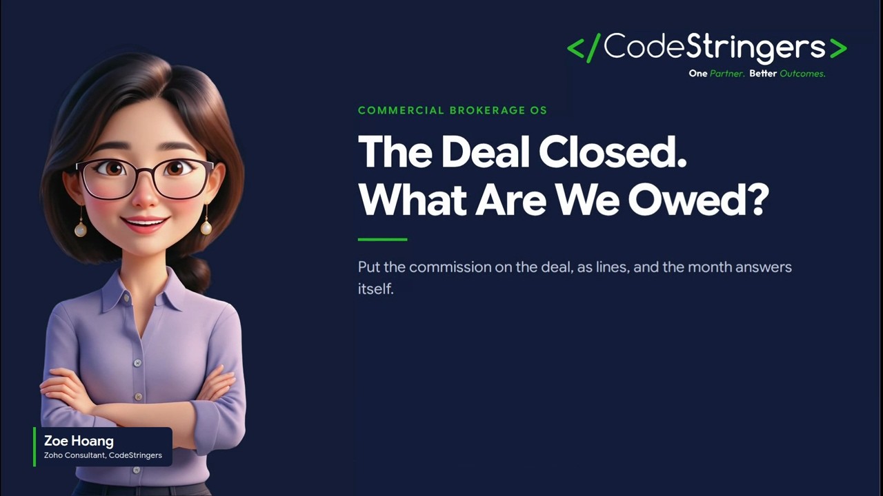 Title card: The Deal Closed. What Are We Owed?, with presenter Zoe Hoang