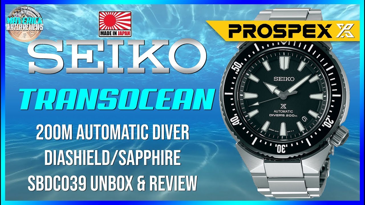 Ceramic Stunner! Seiko Transocean 200m Automatic Sapphire Diver SBDC039 Unbox & -