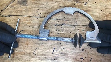 C clamp made from a discarded motorcycle sprocket