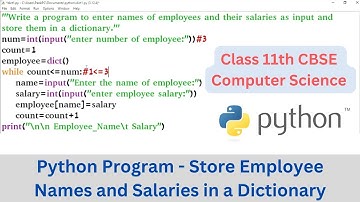 Python Program: Write a Program to Enter Employee Names and Salaries and Store Them in a Dictionary